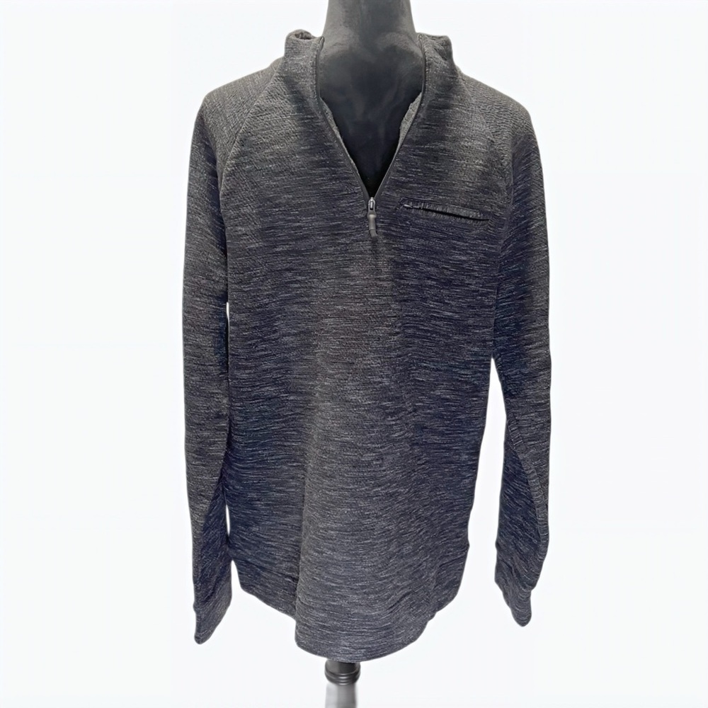 Marc Anthony Slim Fit Men's M Gray Quarter Zip Fleece Pullover Sweater Jacket